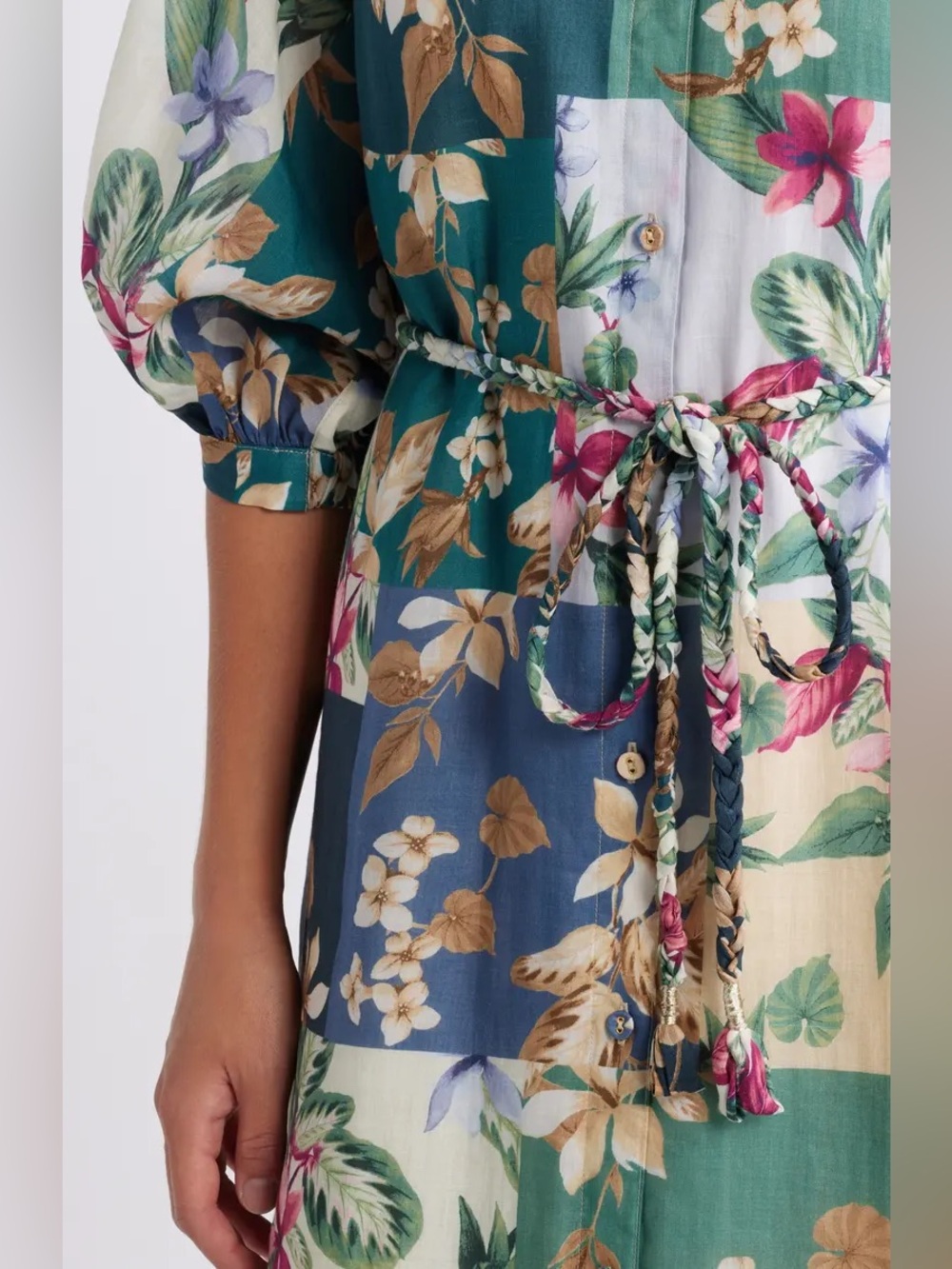 Tommy Bahama High Tide Floral Tie Belt Midi Shirtdress Floral Hawaiian Size XS